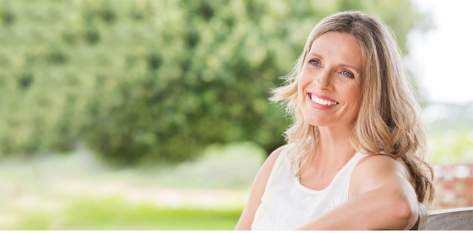 Middle aged woman smiling